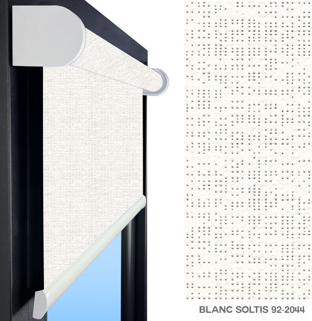 SOLROLL - Store enrouleur solaire motorisé - Antifeu M1 - avec Télécommande (S, BLANC  92-2044 M1, BLANC)